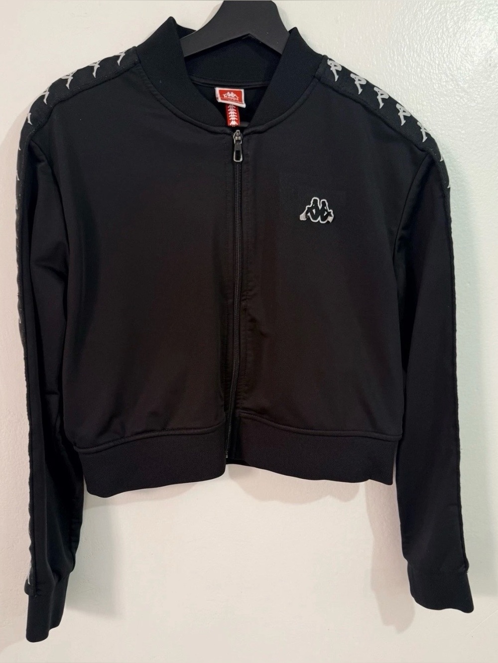 Kappa 222 Women’s Black Full-Zip Knit Track Jacket Size XL